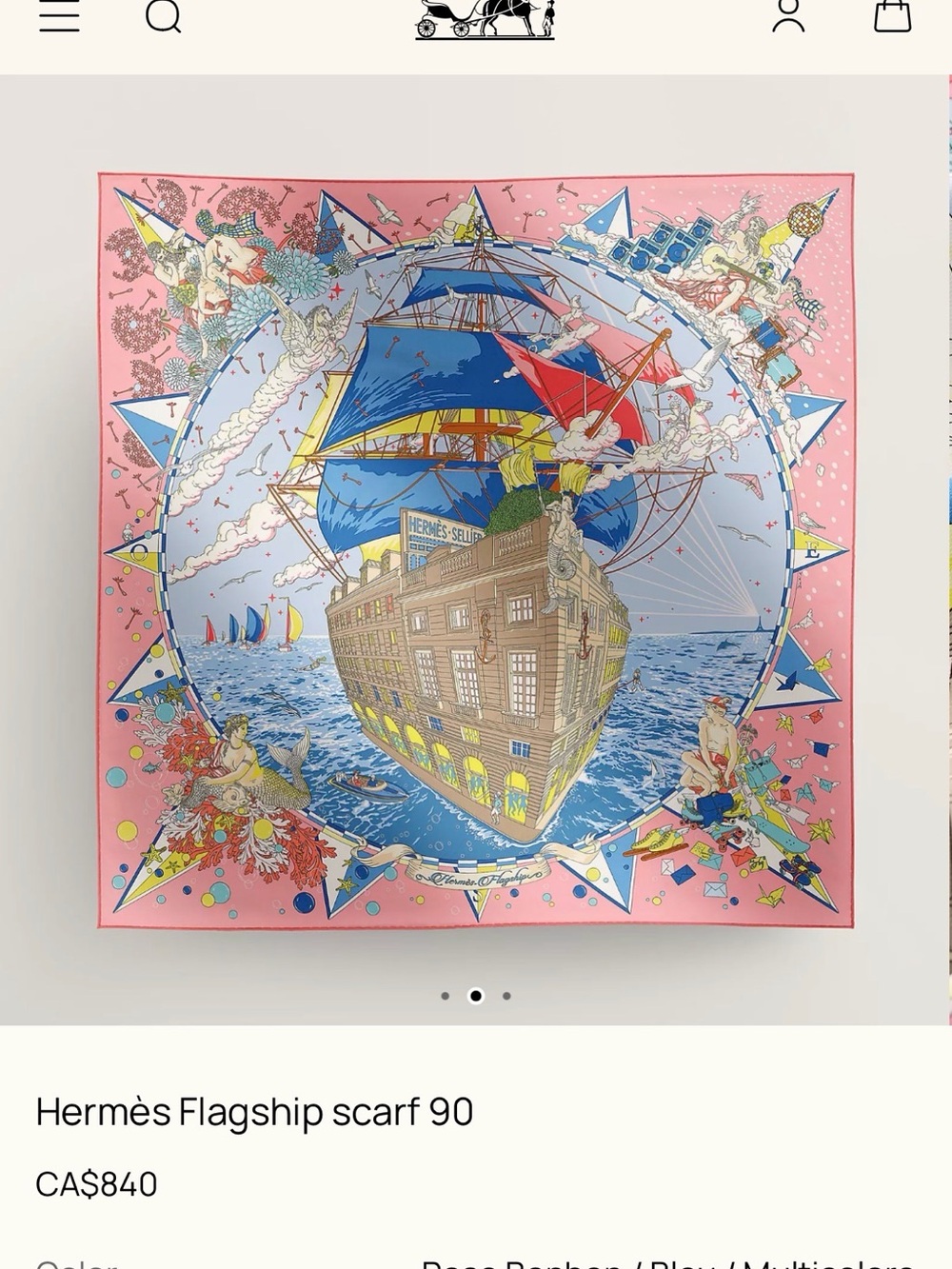 Hermes flagship scarf 90
